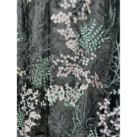 Lane Bryant Top Women 14 Black Sheer Floral Mesh Feminine Boho Western Classic - Picture 4 of 12